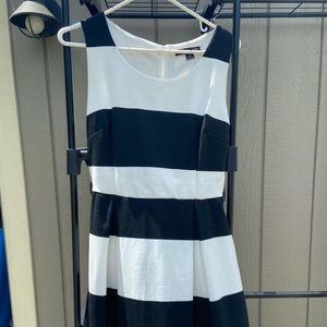 black and white striped dress